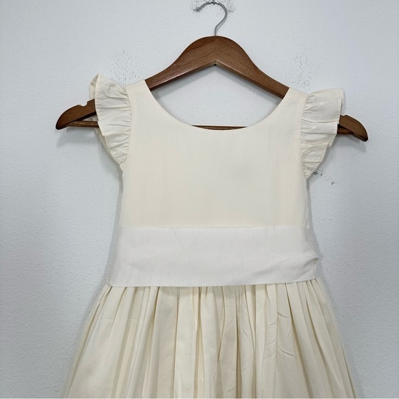 J. Crew Crewcuts Girls Flutter Sleeve Ivory Cream Tulle Dress Girls Size 10 NWT - Picture 2 of 9